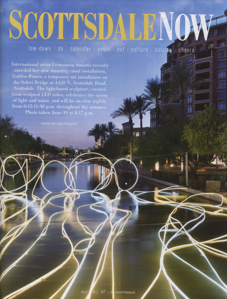Grimanesa Amoros thumbnail for So Scottsdale, where her light installation GOLDEN WATERS is featured
